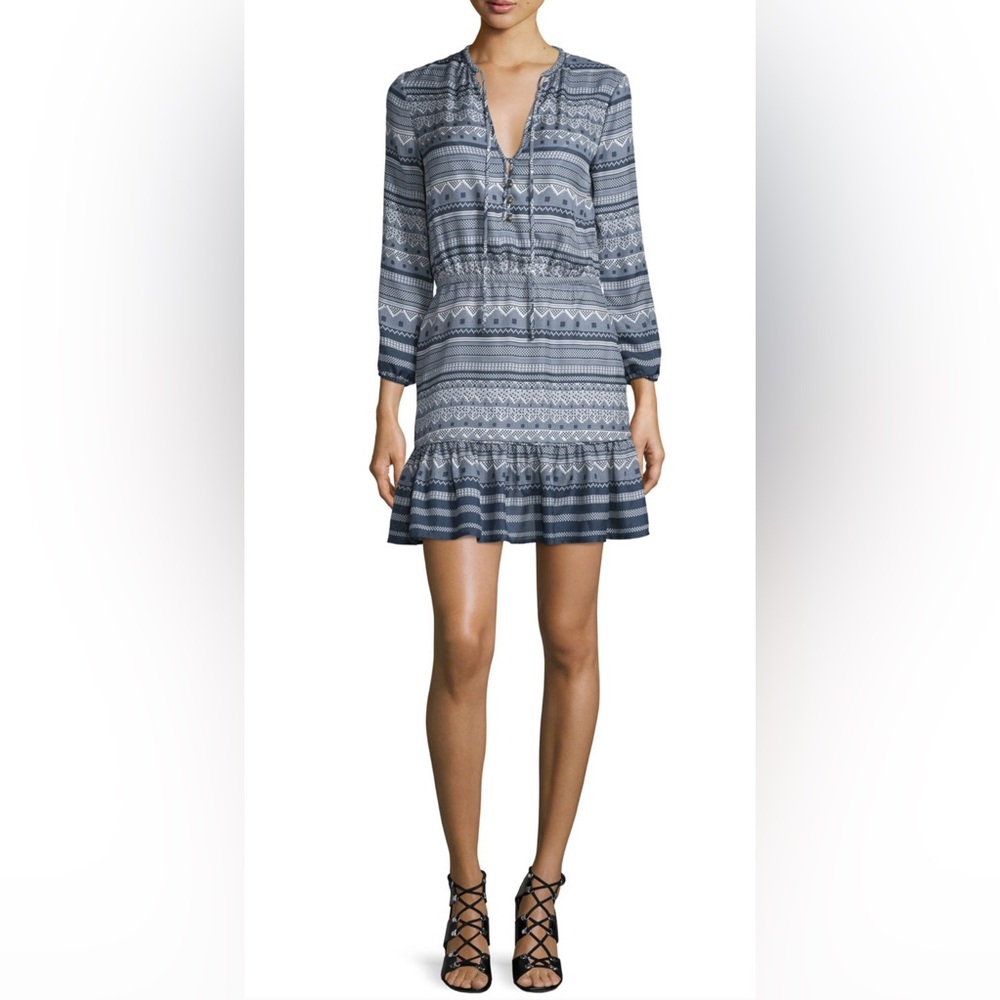 Veronica Beard Agatha Silk Multipattern Dress